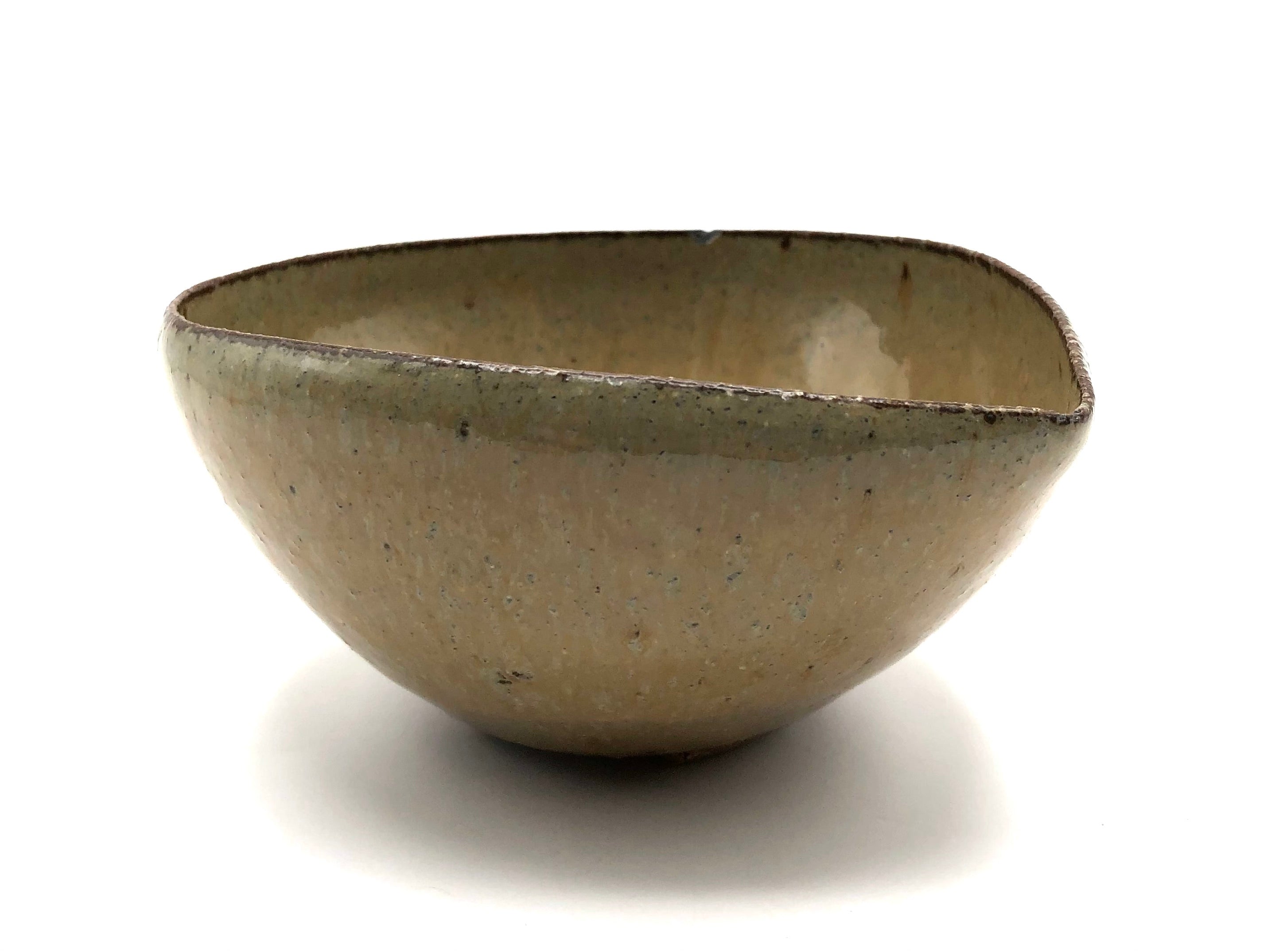 Japanese Contemporary Pottery Almond Bowl by Hanako Nakazato