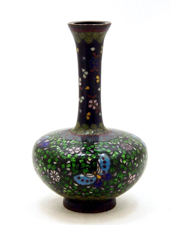 Antique Japanese Miniature Cloisonné Trumpet Shaped Vase | Signed Takahara Komajiro