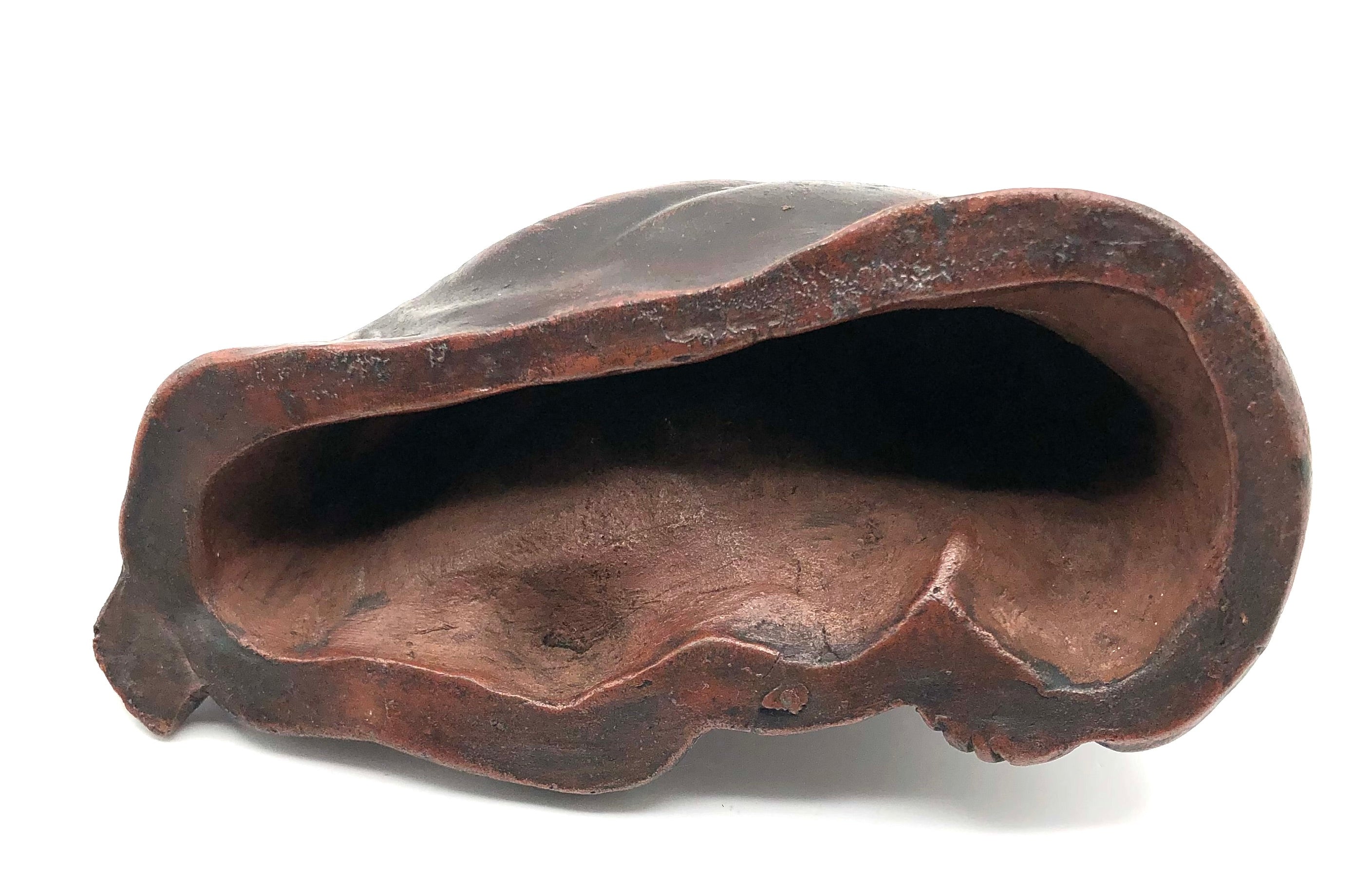 Vintage Japanese Bizen-yaki DARUMA in Repose | Zen Patriarch Buddhist Monk