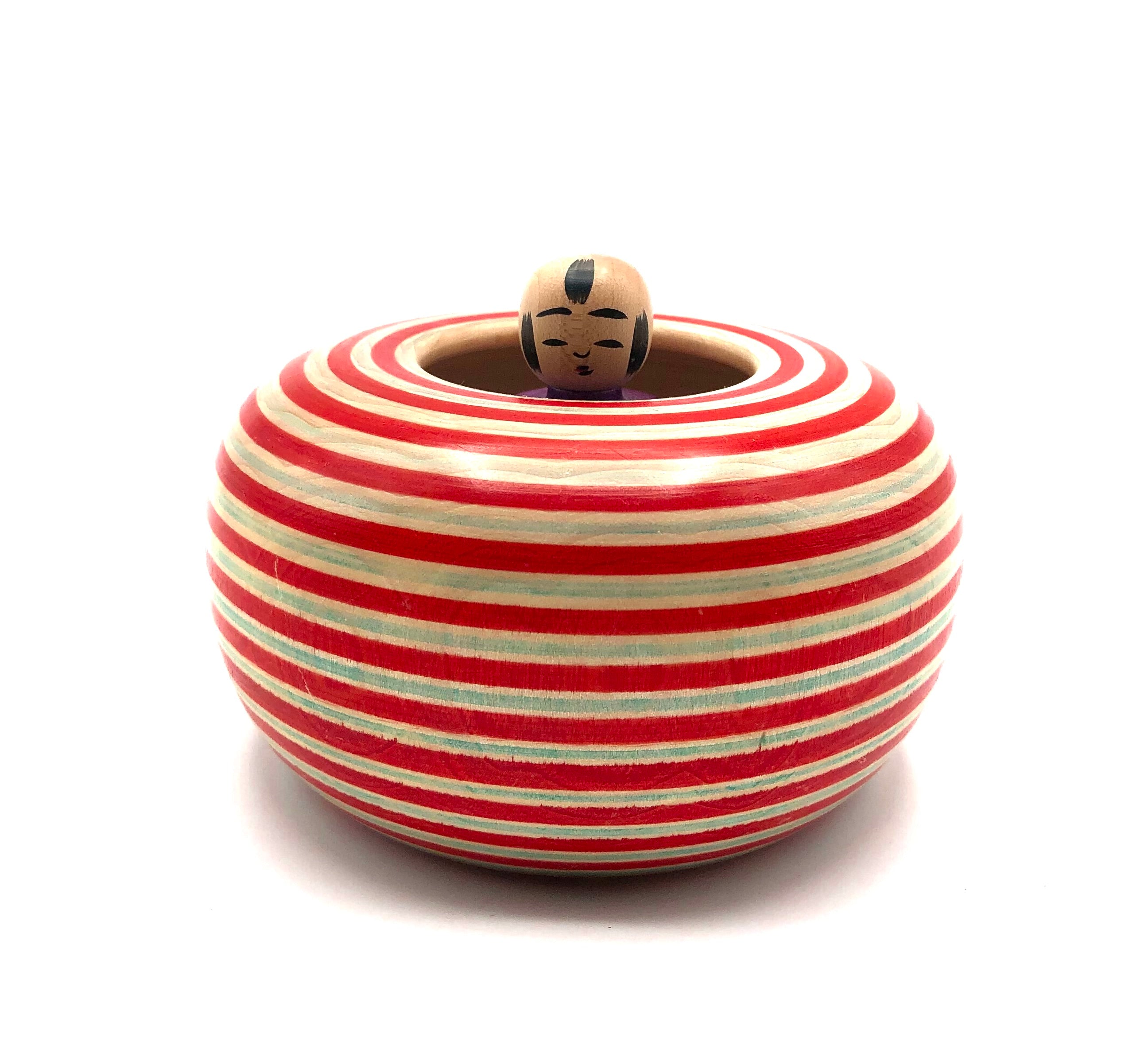 Vintage Japanese Tougatta Ejiko Baby Spinning Top | Simulated Wood Basket | Sato, Fumio (1923-)