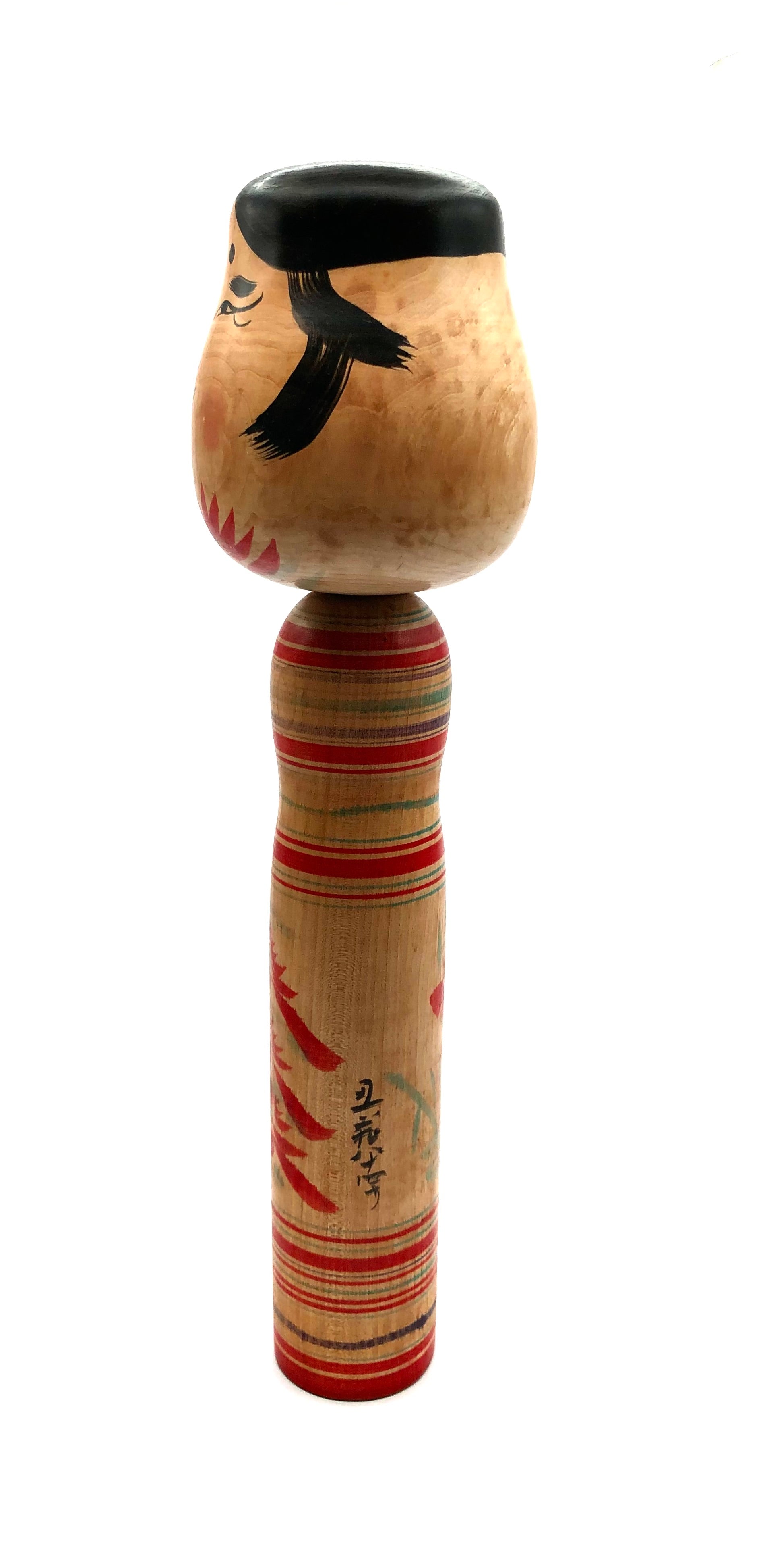 Vintage Japanese Traditional Tougatta Kokeshi of Otafuku, (Okame) by Sato, Oshizo (1889-)