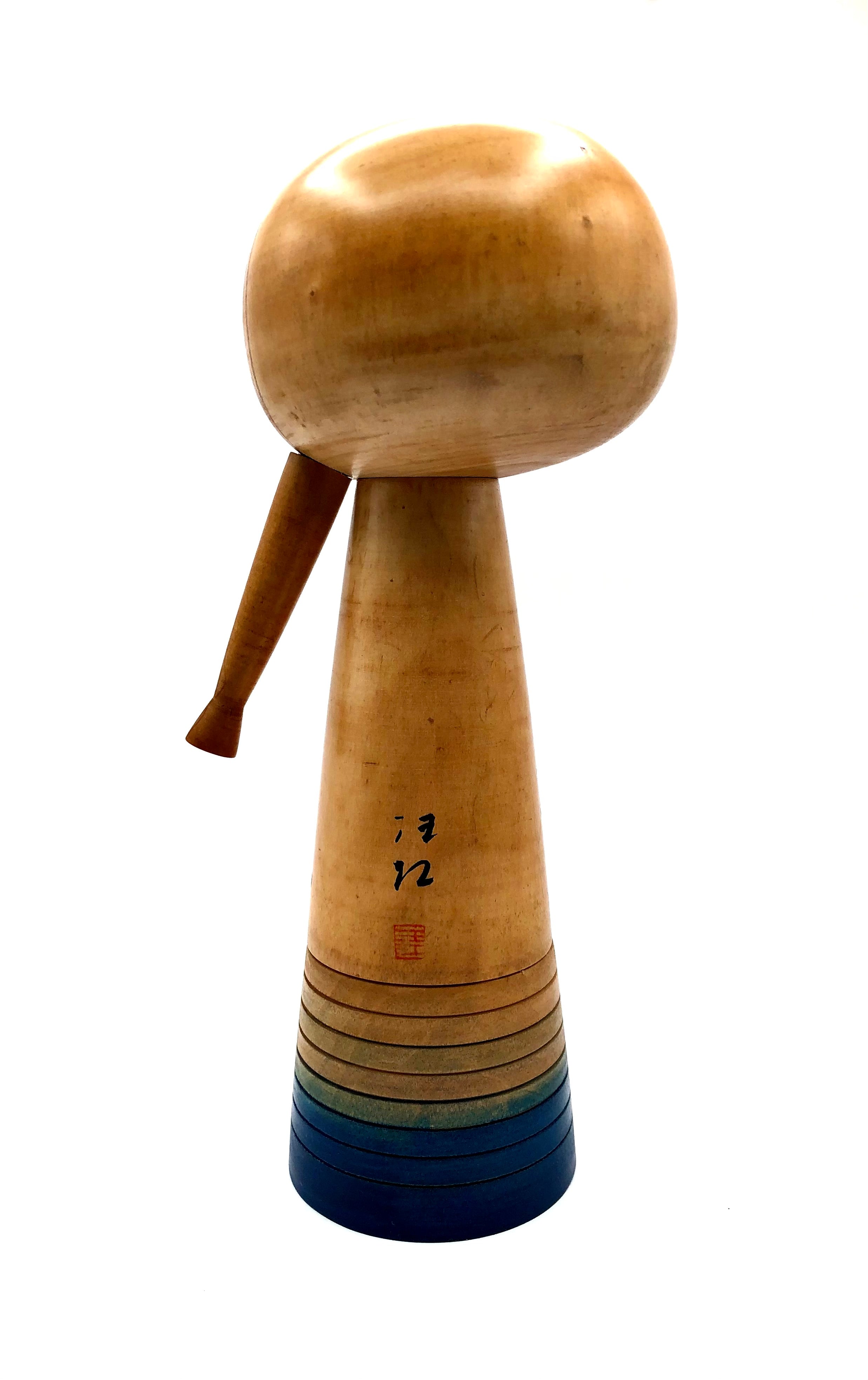 Vintage Sosaku Kokeshi entitled: “Mittsuami no on'nanoko | Braided Girl” by Fukushima, Hiroe