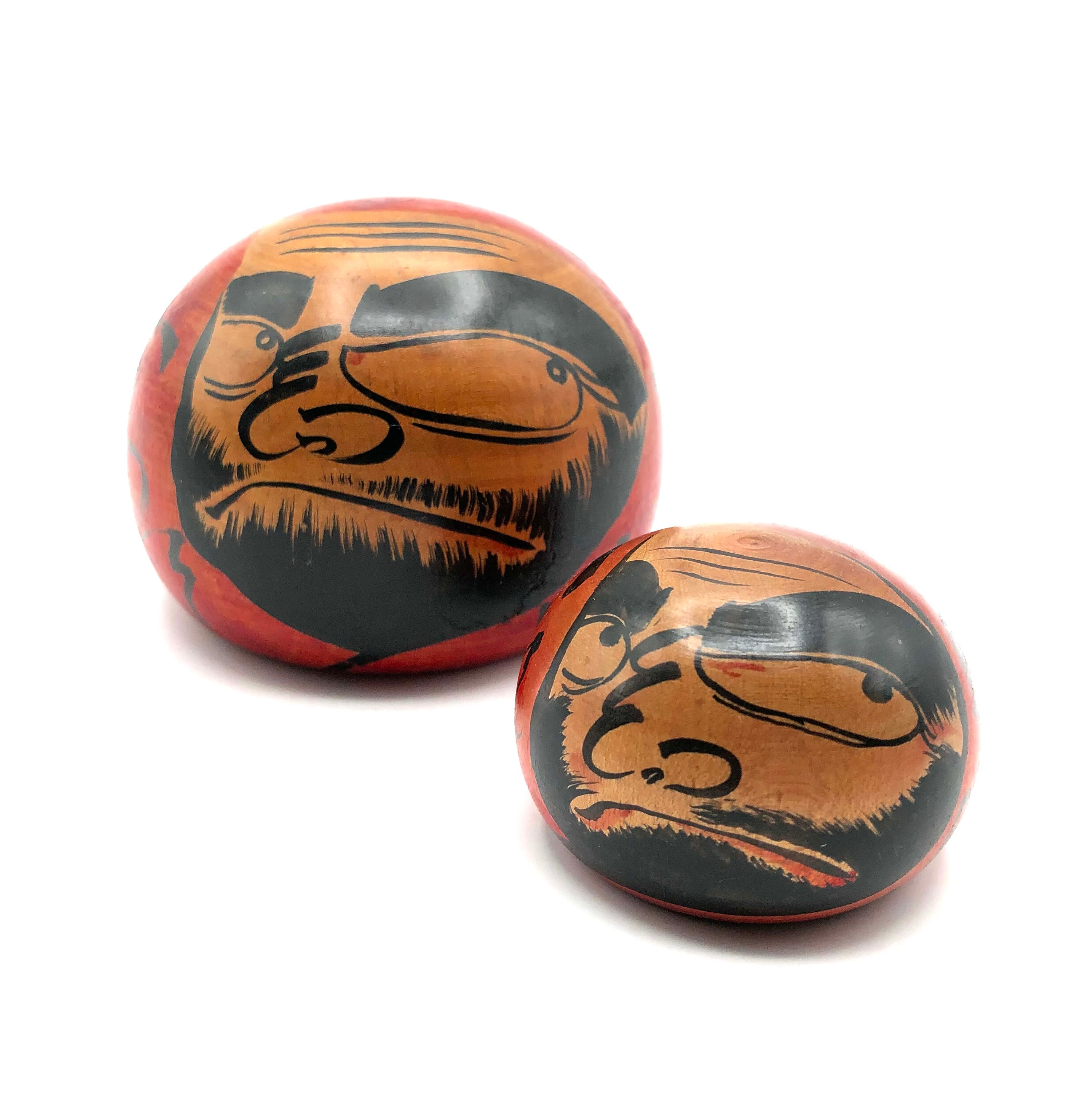 Vintage Traditional Tsugaru Daruma Set by Zenji Sato (1925-1985)