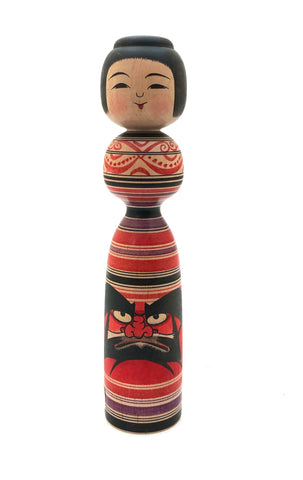 Vintage Traditional Tsugaru Daruma Kokeshi  by Abo, Muchihide