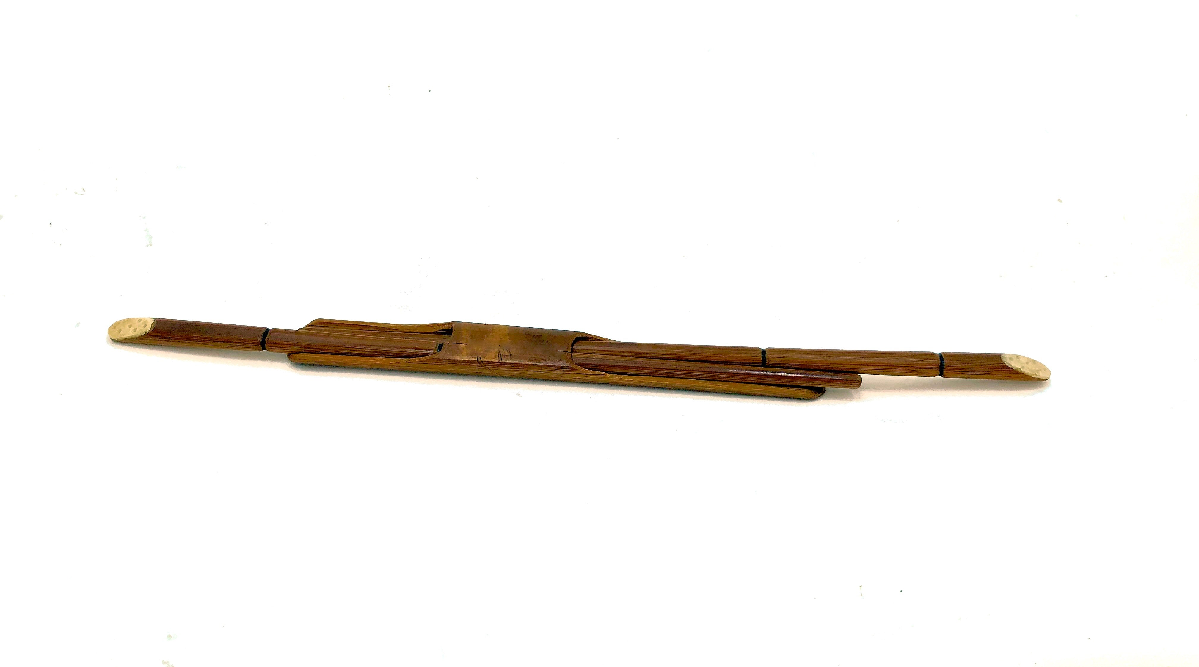 Antique Portable Bamboo/Ivory Chopsticks