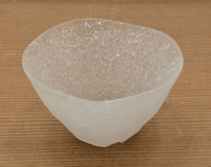 Japanese Hand Blown Frosted Sake Cup | Contemporary Glass by Aoki, Tadashi | 1997