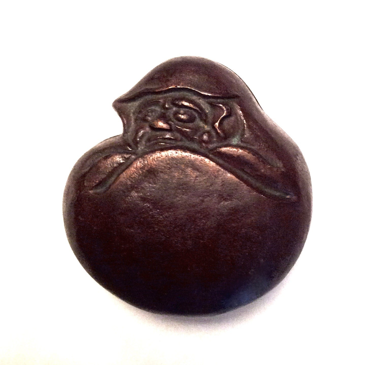 Japanese Daruma Ink Paste Box | Bronze Bodhidharma