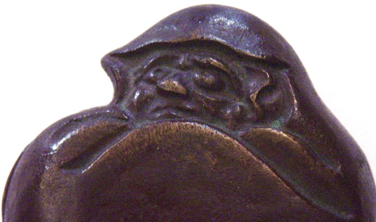 Japanese Daruma Ink Paste Box | Bronze Bodhidharma