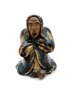 Antique Chinese Republic Shiwan (Shekwan) Pottery | Yawning Bodhidharma