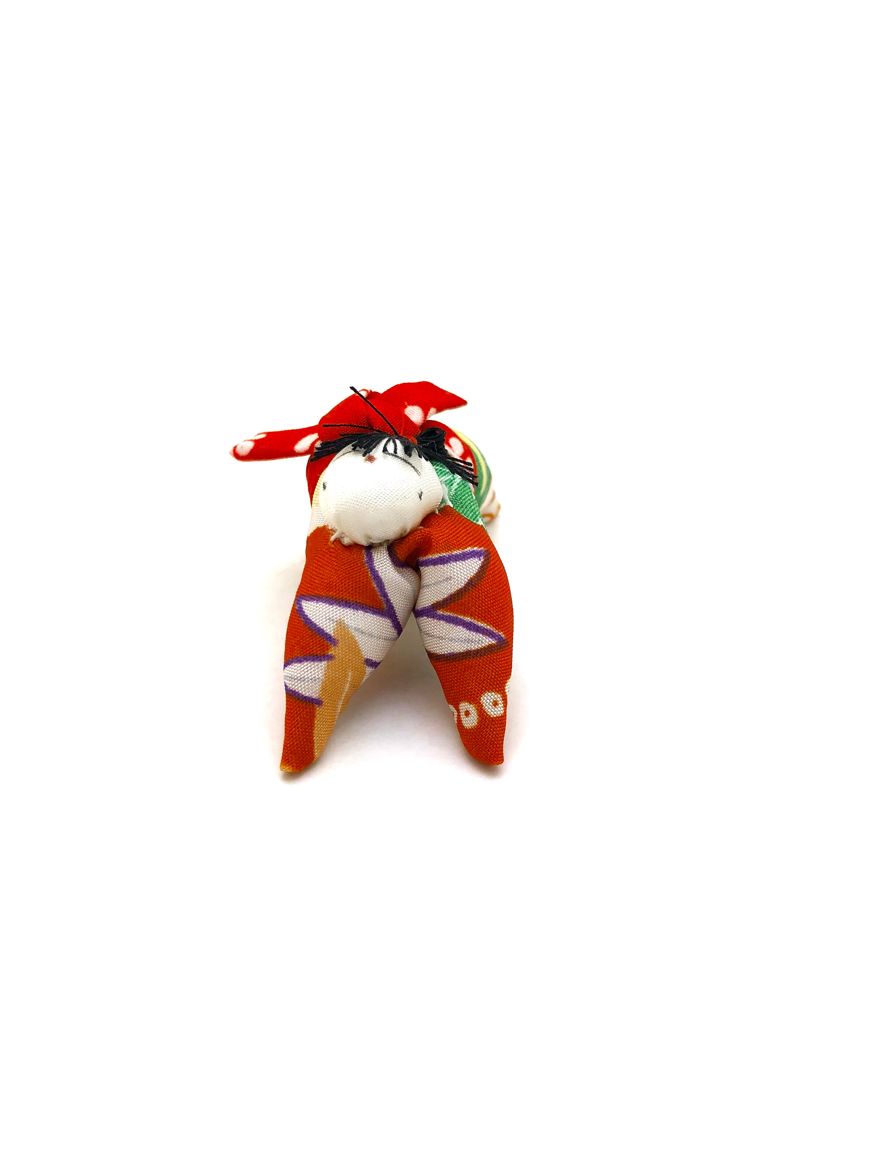 Japanese Chirimen Silk One-Of-A-Kind Brooch | Japanese Kimono Baby, (tenshi) Fashion Accessory