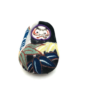 Japanese Chirimen Silk One-Of-A-Kind Brooch | Daruma Fashion Accessory