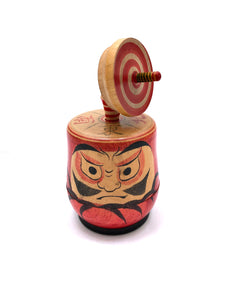 Vintage Japanese Daruma Gambling Game and Container for Koma Spinning Top