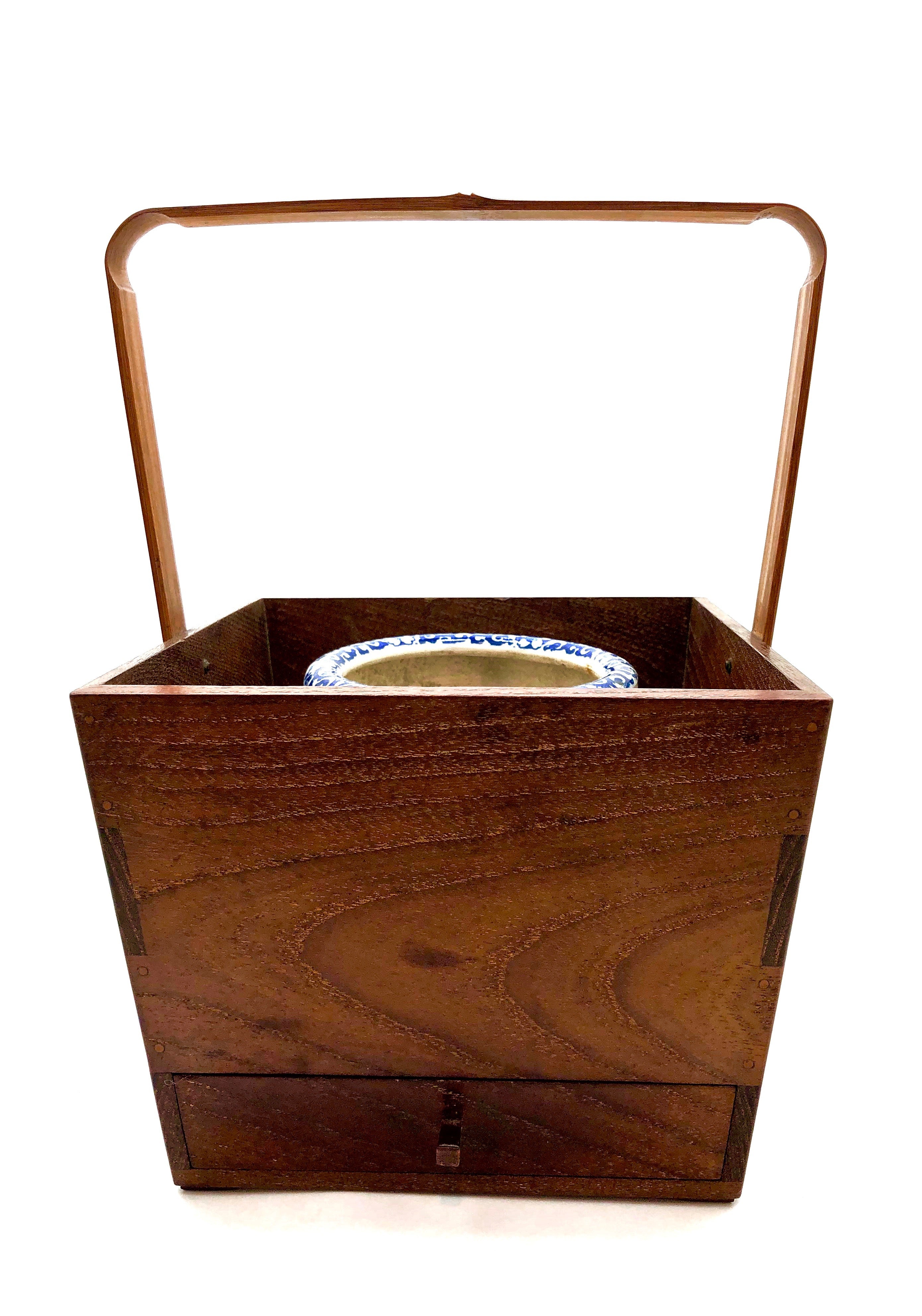 Japanese Antique Tabako Bon | Hardwood Tobacco Smoking Box | Taisho Period
