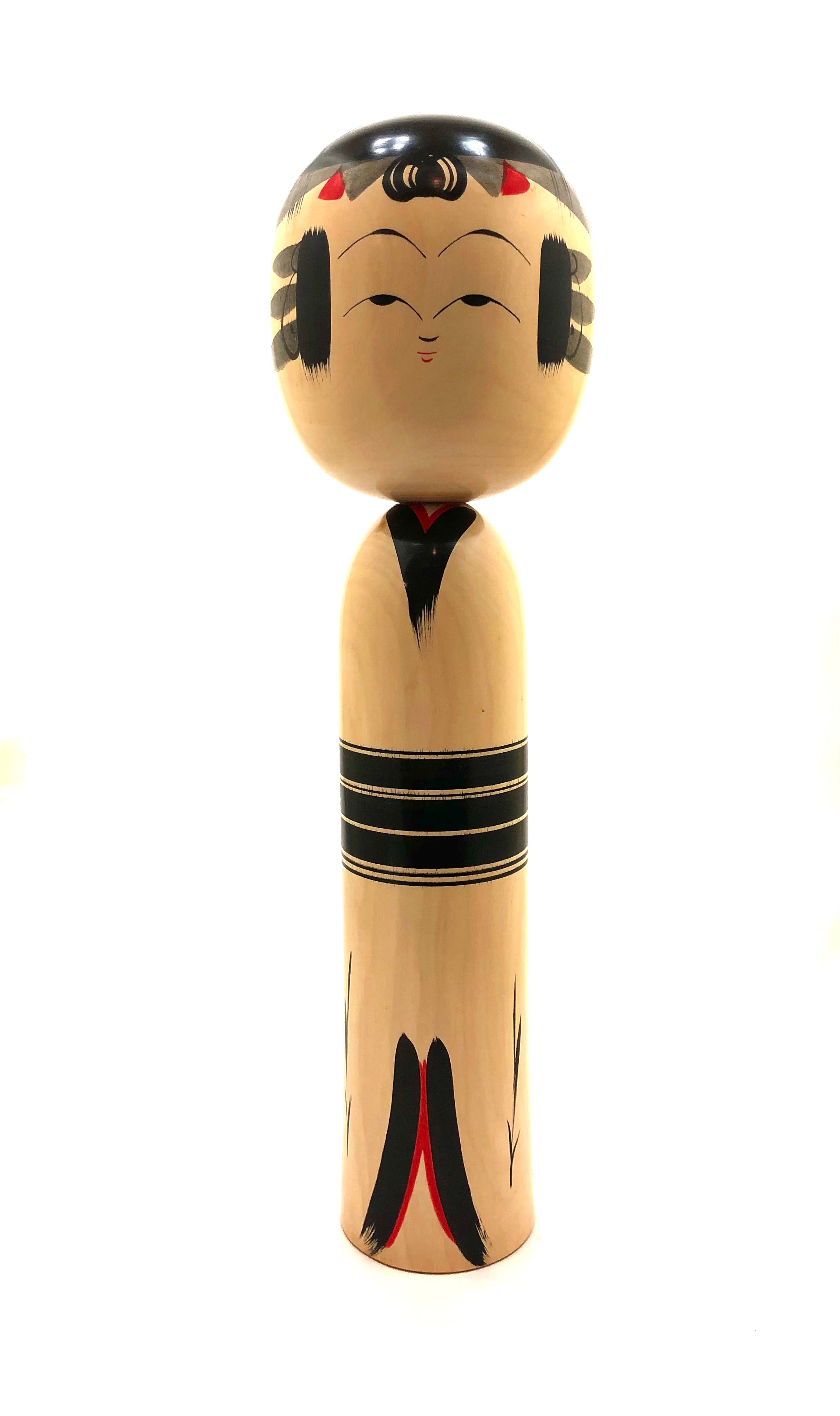 Japanese Traditional Kokeshi | Rare Yajirou-Kei (Family) Doll by Hamatsu Heizaburo