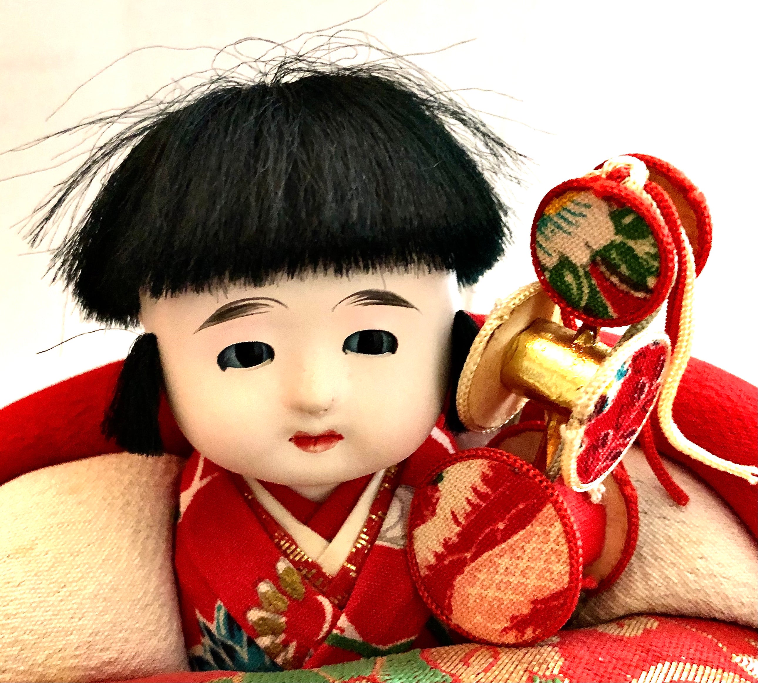 Vintage, RARE, Traditional Izume.Ko Doll with Toys