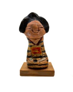Japanese Contemporary Stoneware Figure of Oshin