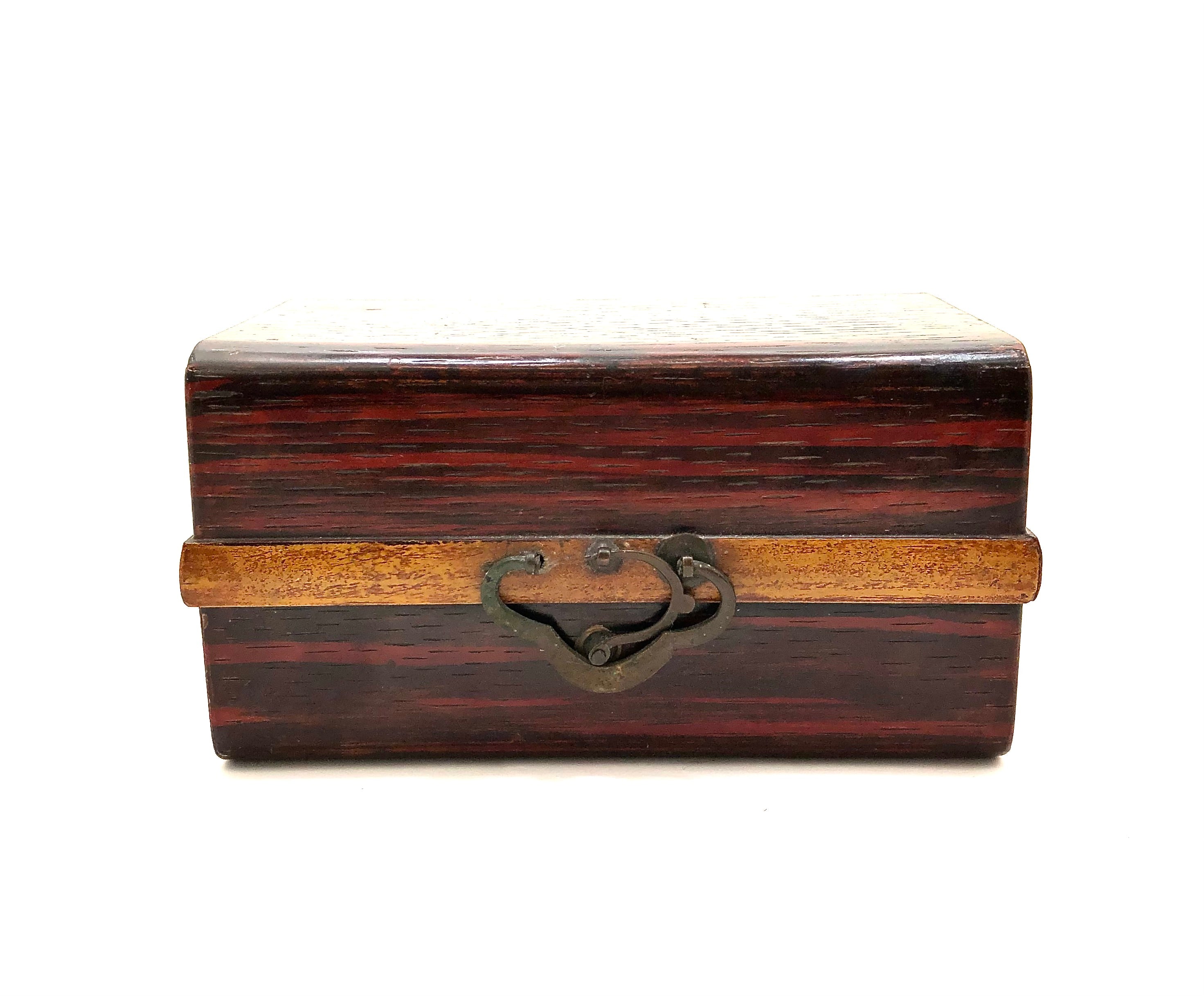 Japanese Antique Black Rosewood Writing Paper and Chop/Seal Organizer Box | Wood and Lacquer Craft