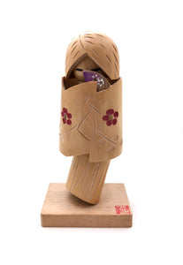 Vintage Sosaku Kokeshi Entitled: Kagamijishi  by Miyashita, Hajime | Japanese Kabuki - Renjishi Lion Dancer Kokeshi