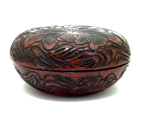 Japanese Antique Lacquered Round Box and Cover | Taisho Period