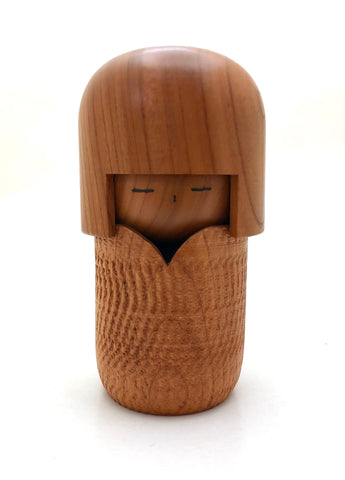 Vintage Sosaku Kokeshi entitled “Uchiki | Shyness” by Shouzan, Shido (1932-1995)