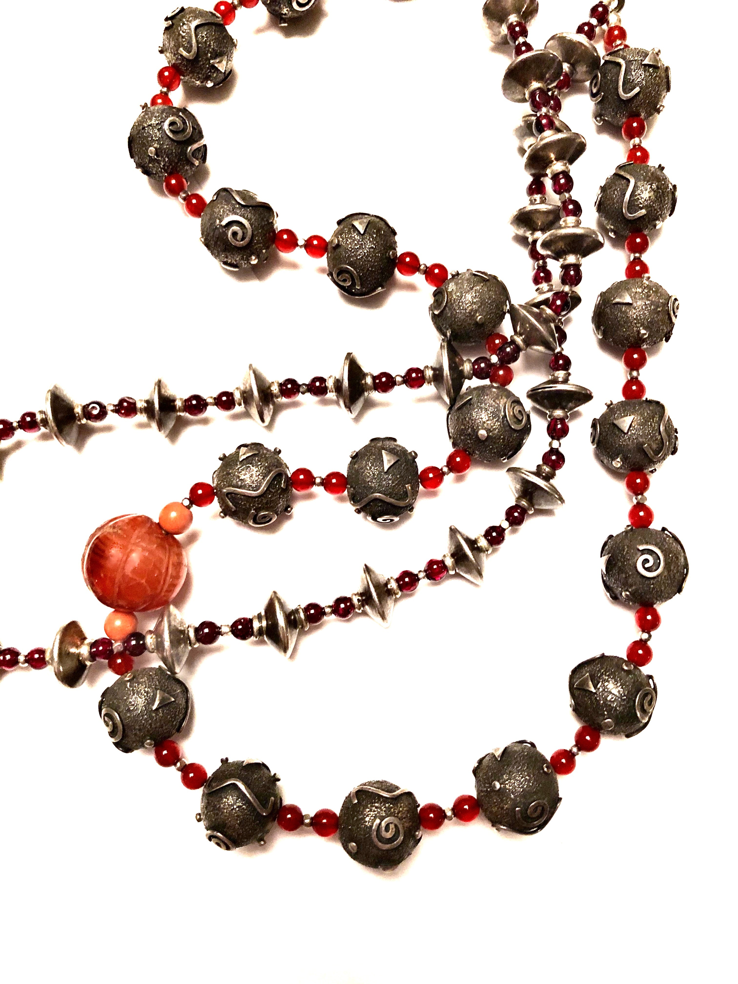 Stering Silver_Carnelian Necklace._detail