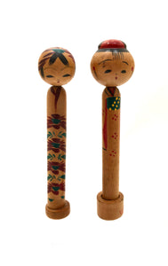 Vintage Traditional Kokeshi "Mailer Dolls” | Historically Significant Folk Art