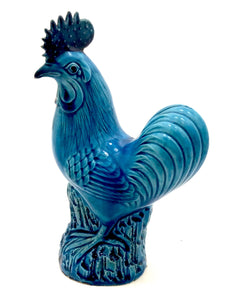 Antique 20th Century Chinese Export-Porcelain, Turquoise Glazed Rooster (Cockerel)