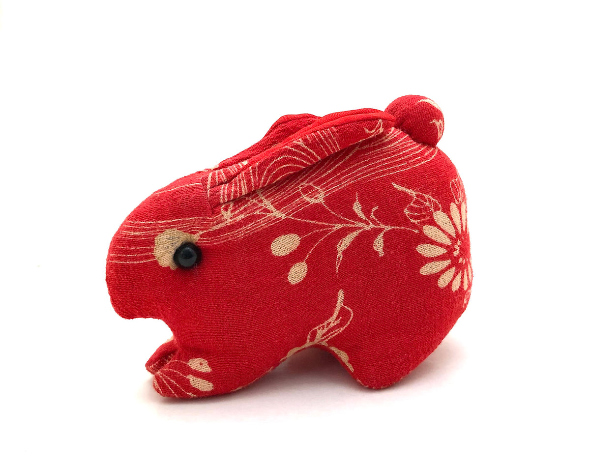 Japanese Plastic Rabbit Vintage Japanese Chirimen Rabbit | Japanese Silk Usagi