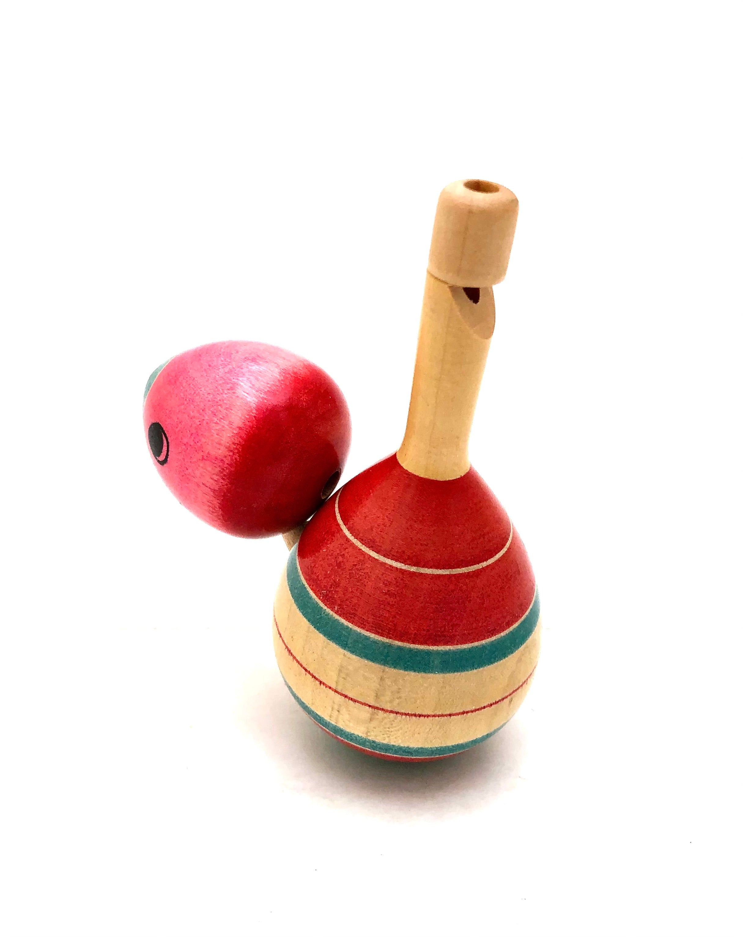Vintage Japanese Wooden Folk Bird Whistle Toy