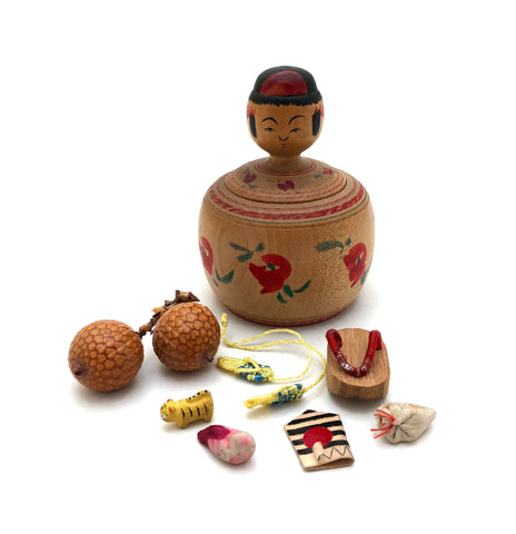 Vintage Traditional Yamagata Ejiko with Toys entitled: Oyone by Kobayashi, Seijiro
