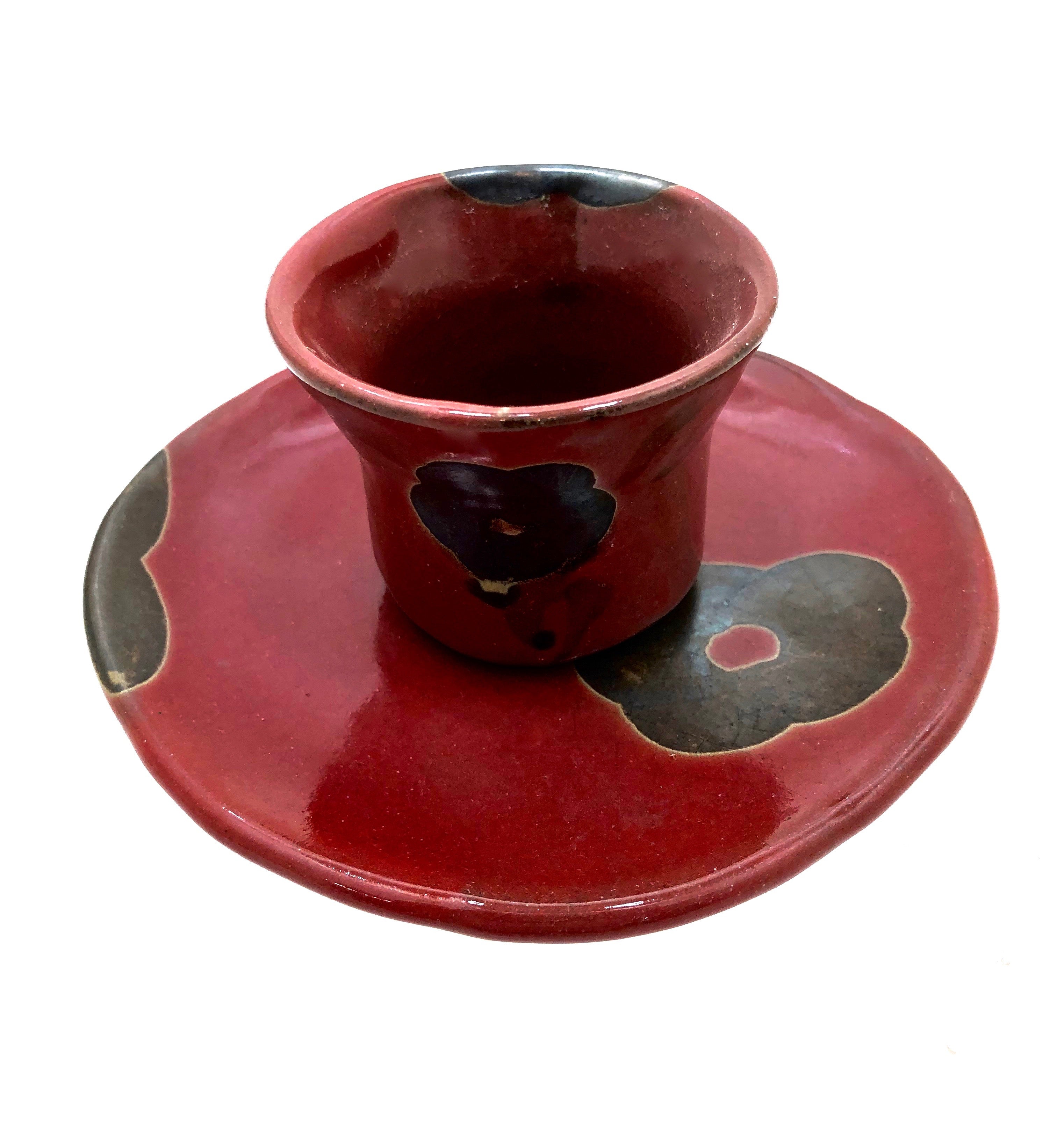 Yoshinobu Tsuchiya Glazed Teacup and Saucer