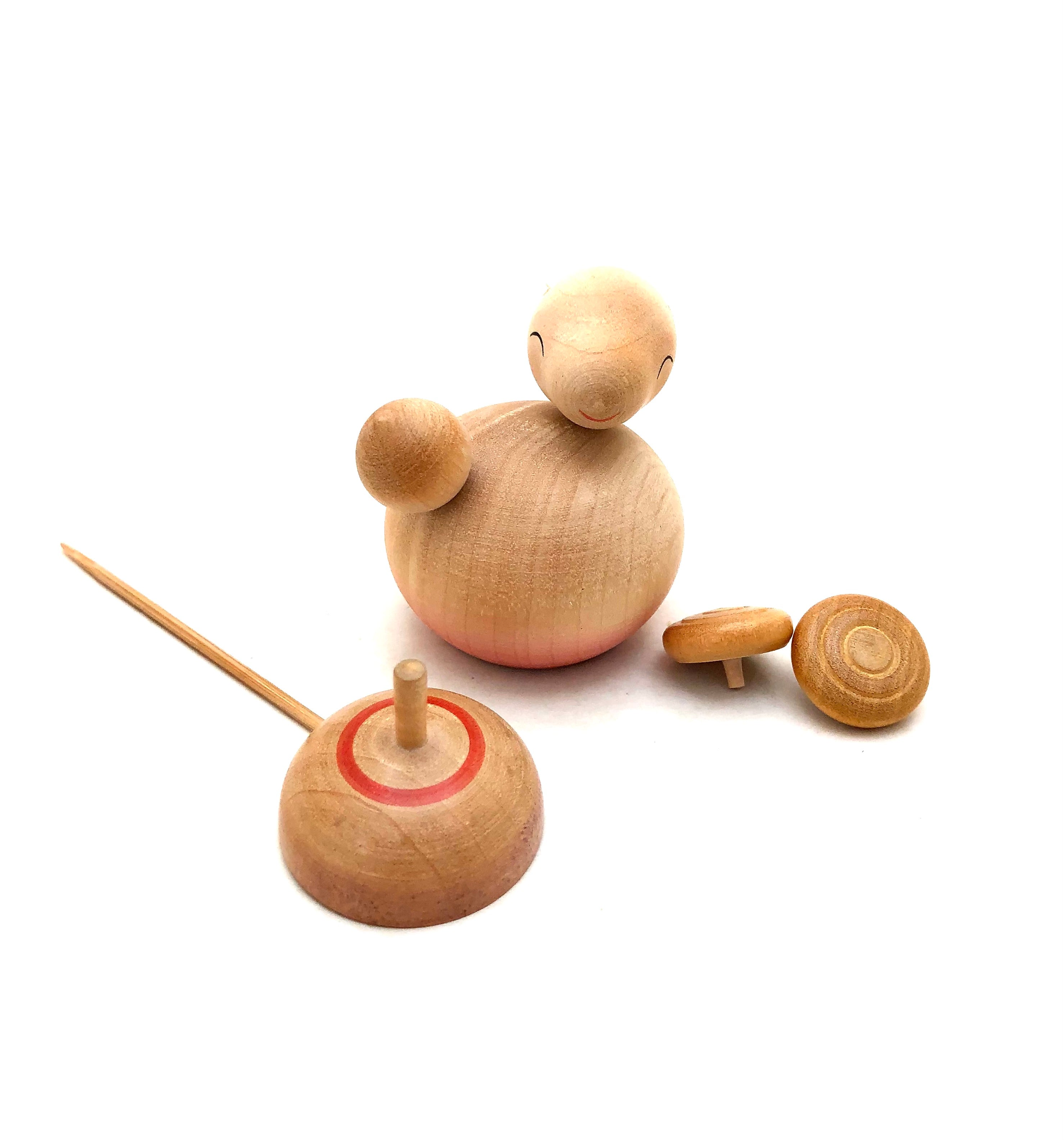 Vintage Japanese Spinning Sheep (Hitsuji) Koma | Wood Spinning top by Fukushima, Tomotsu